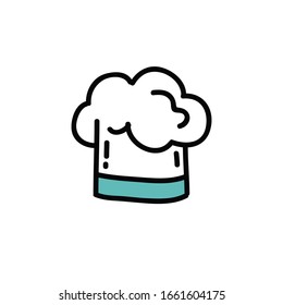 chef hat doodle icon, vector illustration