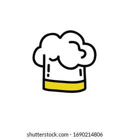 chef hat doodle icon, vector illustration