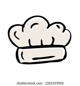 Chef Hat Doodle Icon, White Uniform Caps For Kitchen Staff