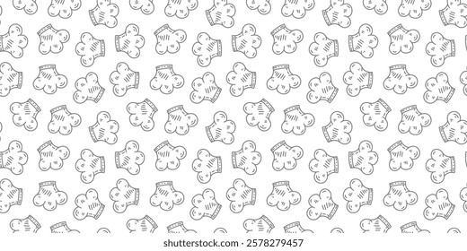 chef hat doodle pattern background. Chef Hat Illustration Seamless Background. Chef Hat Doodle. 