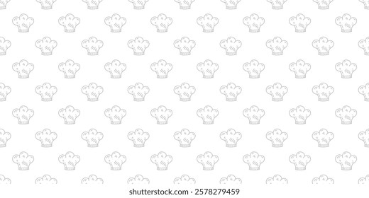 chef hat doodle pattern background. Chef Hat Illustration Seamless Background. Chef Hat Doodle. 