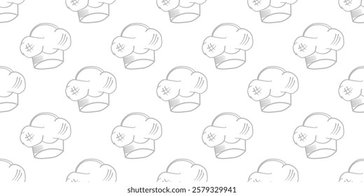 chef hat doodle pattern background. Chef Hat Illustration Seamless Background. Chef Hat Doodle.