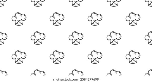 chef hat doodle pattern background. Chef Hat Illustration Seamless Background. Chef Hat Doodle.