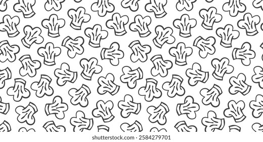 chef hat doodle pattern background. Chef Hat Illustration Seamless Background. Chef Hat Doodle.