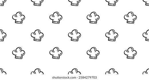 chef hat doodle pattern background. Chef Hat Illustration Seamless Background. Chef Hat Doodle.