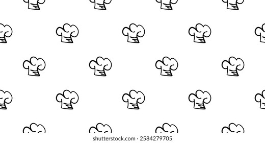 chef hat doodle pattern background. Chef Hat Illustration Seamless Background. Chef Hat Doodle.