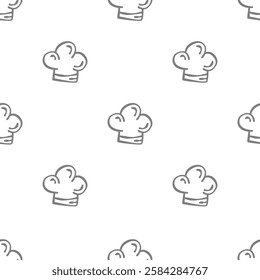 chef hat doodle pattern background. Chef Hat Illustration Seamless Background. Chef Hat Doodle.