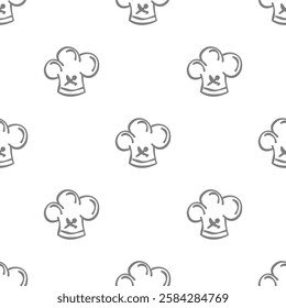 chef hat doodle pattern background. Chef Hat Illustration Seamless Background. Chef Hat Doodle.