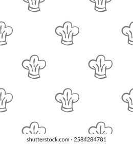 chef hat doodle pattern background. Chef Hat Illustration Seamless Background. Chef Hat Doodle.