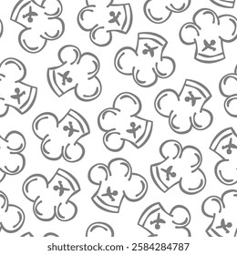 chef hat doodle pattern background. Chef Hat Illustration Seamless Background. Chef Hat Doodle.