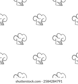 chef hat doodle pattern background. Chef Hat Illustration Seamless Background. Chef Hat Doodle.