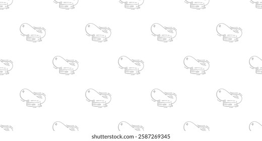 chef hat doodle pattern background. Chef Hat Illustration Seamless Background. Chef Hat Doodle.