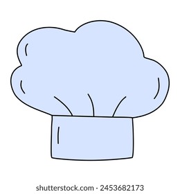 Sombrero de chef, elemento de diseño de cocina o cocina de hornear estilo doodle, Vector