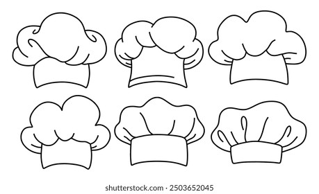 Sombrero de chef dibujando doodle. Ilustración vectorial. sombrero de chef 