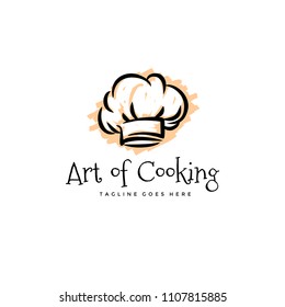 Chef Hat Drawing Logo - Artistic Chef Vector Sketch