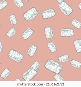 Chef Hat Engraved Seamless Pattern. Kitchen Small Element In Hand Drawn Style. Sketch Texture For Fabric, Wallpaper, Textile, Print, Title, Wrapping Paper. Vector Illustration.