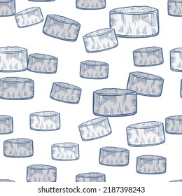 Chef Hat Engraved Seamless Pattern. Kitchen Small Element In Hand Drawn Style. Sketch Texture For Fabric, Wallpaper, Textile, Print, Title, Wrapping Paper. Vector Illustration.