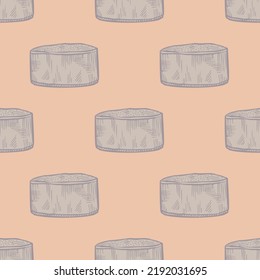 Chef Hat Engraved Seamless Pattern. Kitchen Small Element In Hand Drawn Style. Sketch Texture For Fabric, Wallpaper, Textile, Print, Title, Wrapping Paper. Vector Illustration.