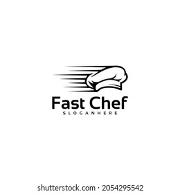 Chef Hat Fast Chef Logo Design Vector
