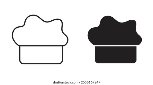 Chef hat Filled flat icons set for apps and web ui designs.