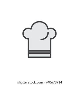 Chef hat filled outline icon, line vector sign, linear colorful pictogram isolated on white. Symbol, logo illustration. Pixel perfect vector graphics