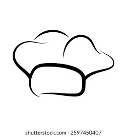 Chef hat flat clipart isolated on white background line art symbol vector for culinary cooking class restaurant food projects menus invitations