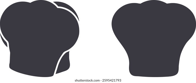 Chef hat flat icon, Hand drawn cook chef hat vector illustration, Vector of chef hat logo design