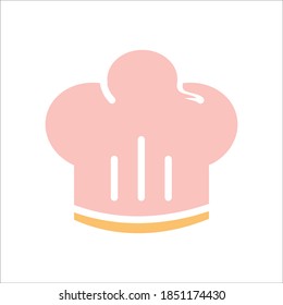 Chef Hat Flat Icon Vector Logo Template Illustration
