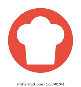 Chef hat flat icon. You can be used chef hat icon for several purposes like: websites, UI, UX, print templates, promotional materials, info-graphics, web and mobile phone apps.