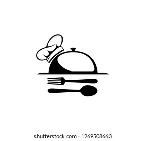 chef hat food restaurant vector icon logo design template