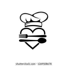 chef hat food restaurant vector icon logo design template
