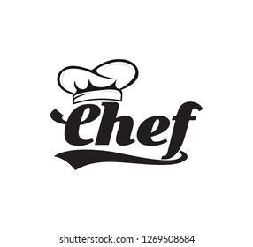 chef hat food restaurant vector icon logo design template