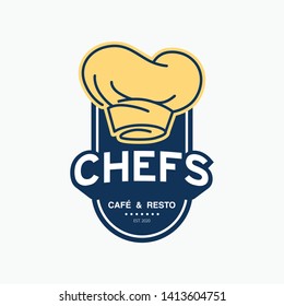 Chef hat food restaurant vector icon logo design template