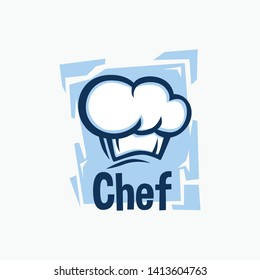 Chef que comida restaurante vectorial icono logo diseño