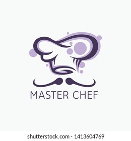 Chef hat food restaurant vector icon logo design template
