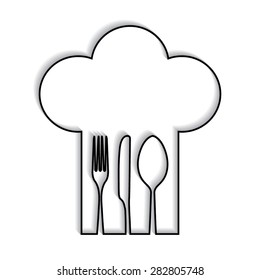 chef hat fork and spoon clip art