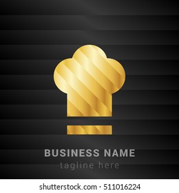 Chef Hat Gold and Black silk fashion premium icon / Logo