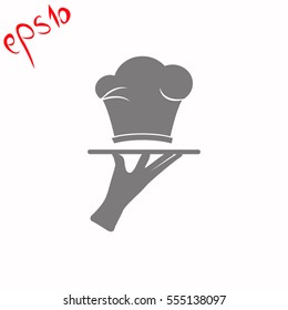 Chef hat grey icon.