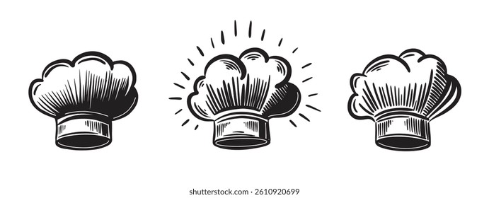 Chef hat hand drawn, Design Template	