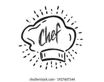 Chef hat, hand drawn style, vector illustration.