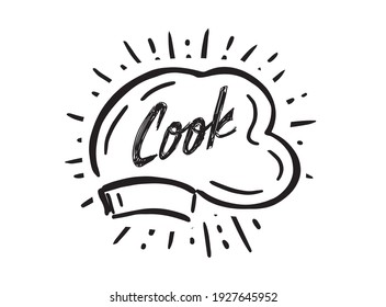 Chef hat, hand drawn style, vector illustration.