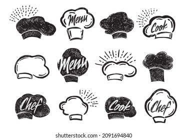 Chef Hat, Hand Drawn Style, Vector Illustration.	