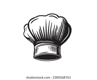 Chef hat hand drawn, vector.