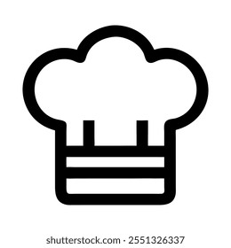 Chef hat hand icon, contour catering service symbol. Head icon of professional chef cap. Cookers cap icon vector illustration