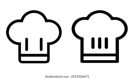 Chef hat hand icon set. Head icon of professional chef cap. Cookers cap icon set vector illustration