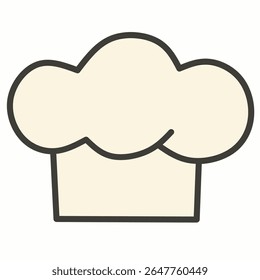 Chapéu Chef em estilo desenhado à mão. Perfeito para designs com temas culinários, blogs de receitas, tutoriais de culinária e marca de cozinha.