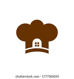Chef Hat with Home Logo Design Template Vector, Icon Symbol, Creative Design Concepts