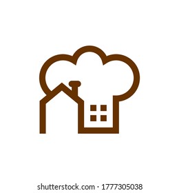 Chef Hat with Home Logo Design Template Vector, Icon Symbol, Creative Design Concepts