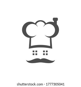 Chef Hat with Home Logo Design Template Vector, Icon Symbol, Creative Design Concepts