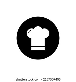 Chef hat icon in black round